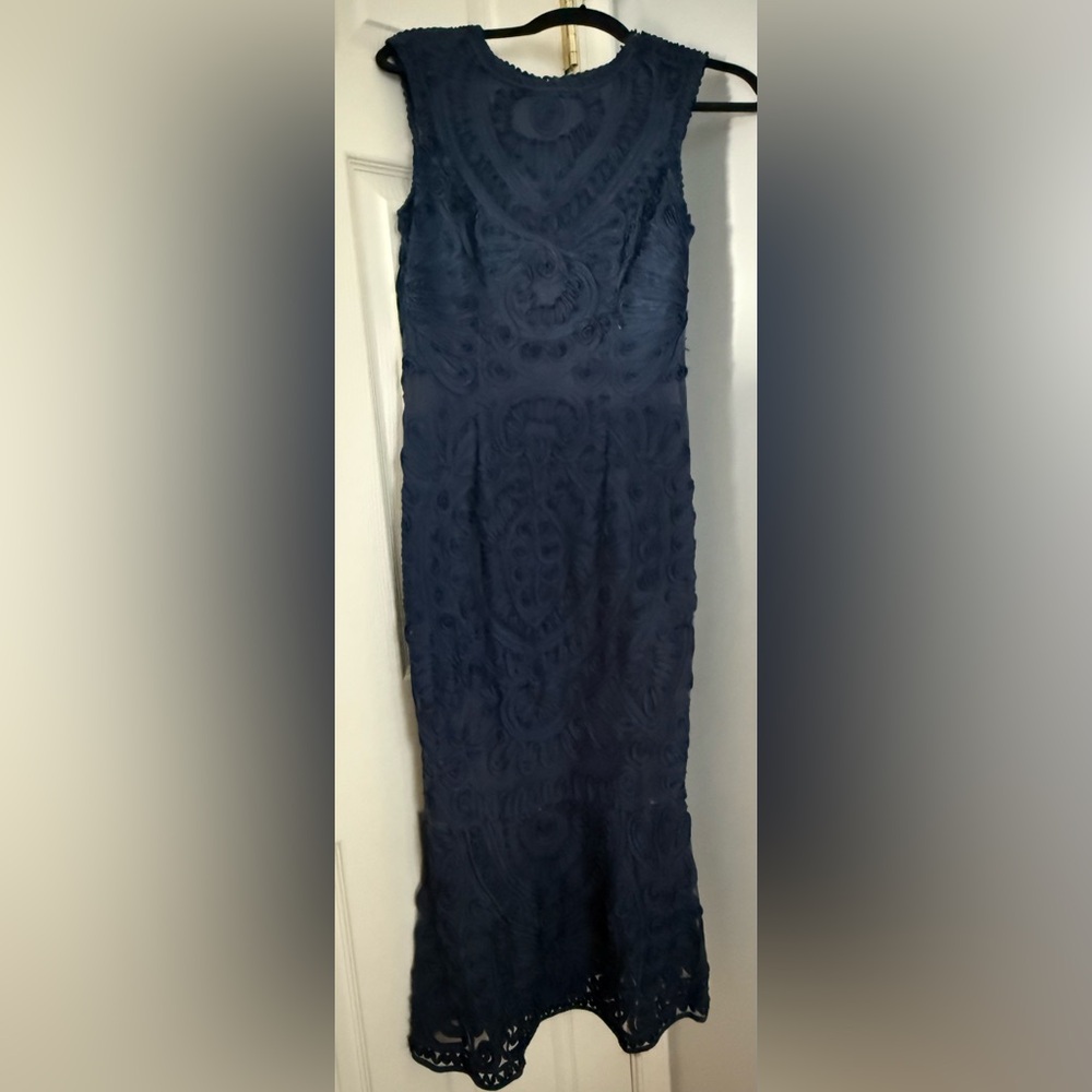 JS Collections Midnight Blue Lace Midi Dress